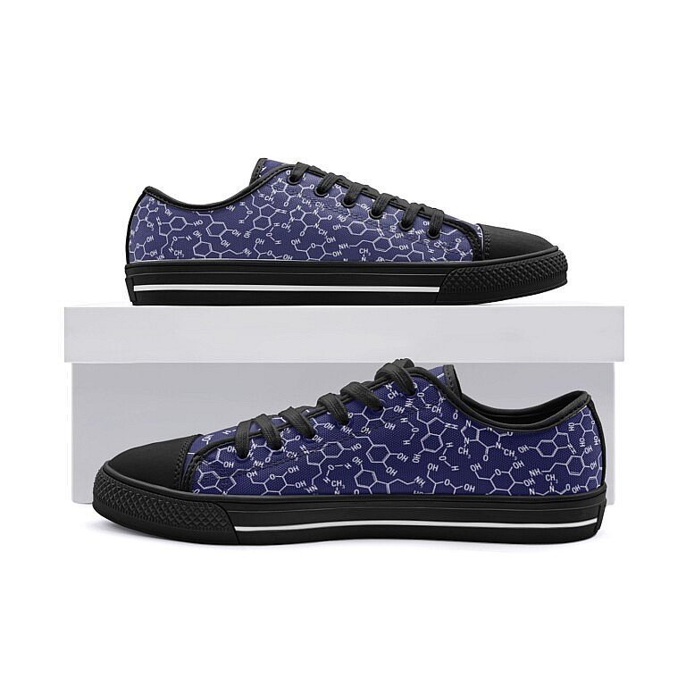 Chemistry Science Pattern Print Black Sneaker Shoes For Men Women main image 1