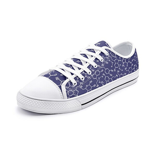 Science Chemistry Pattern Print Black Sneaker Shoes For Men Women