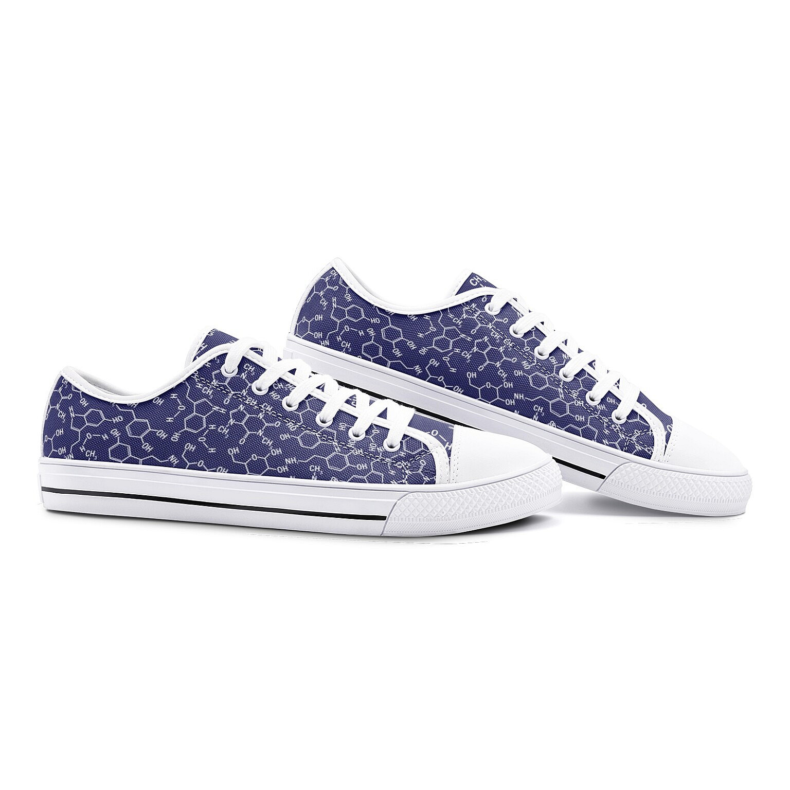 Chemistry Science Pattern Print Black Sneaker Shoes For Men Women